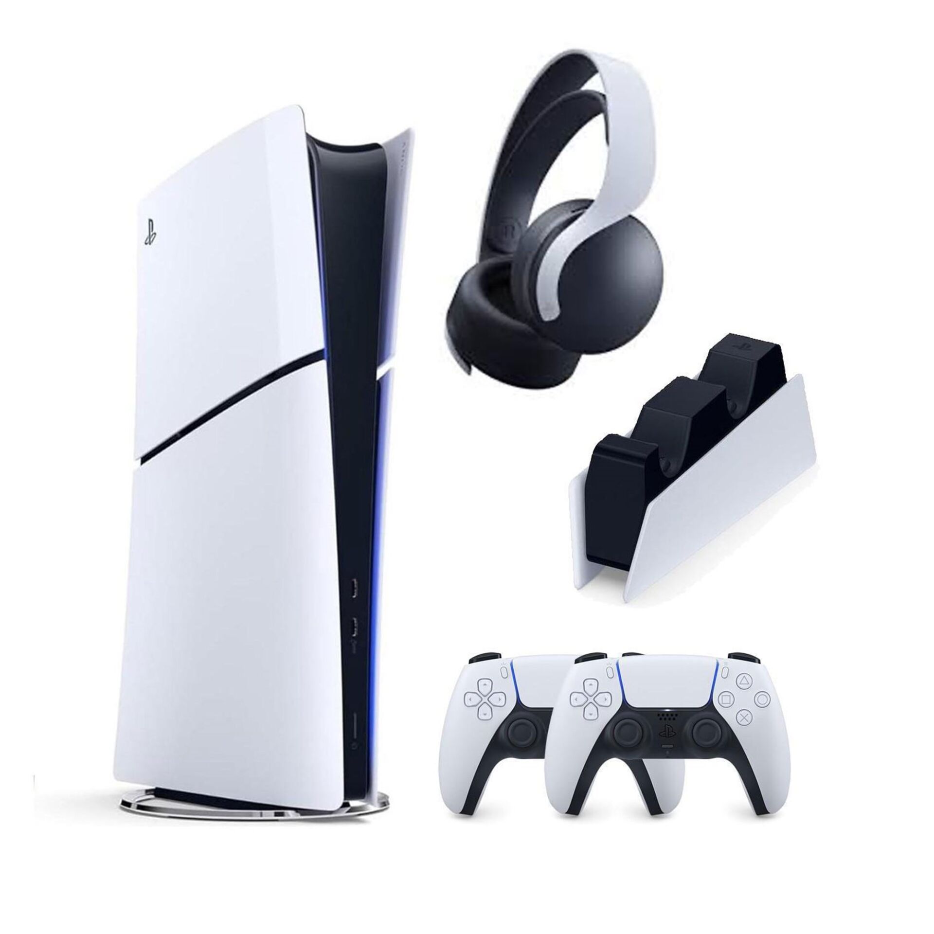 PLAYSTATİON 5 PS5 SLIM DİGİTAL EDİTİON + 2.KOL + SONY ŞARJ İSTASYONU + PS5 KULAKLIK (İthalatçı Garantili)