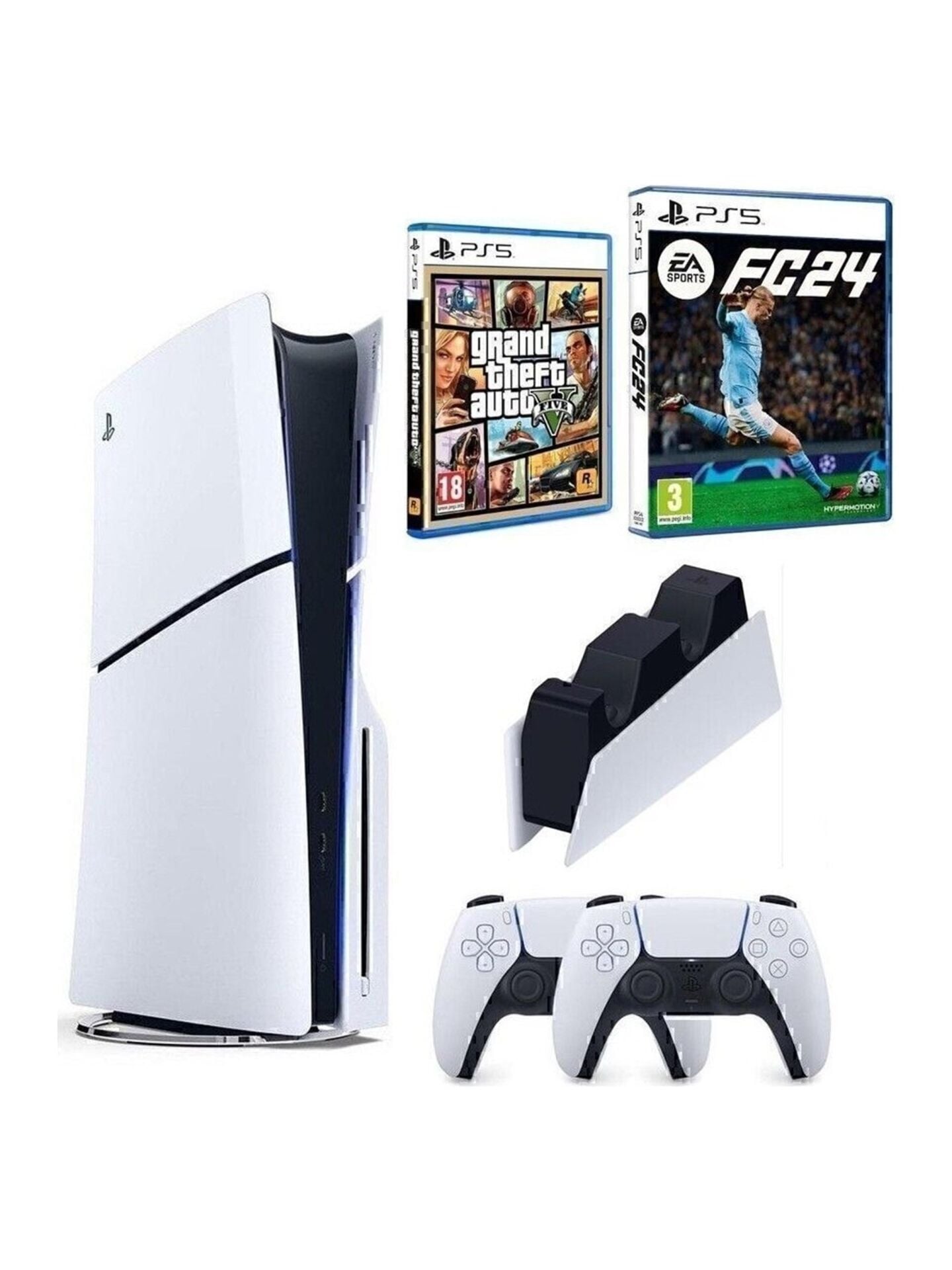 Sony Playstation 5 Slim 1 TB Oyun Konsolu + 2 Dualsense Kontrolcü + FIFA FC 24 (İthalatçı Garantili)