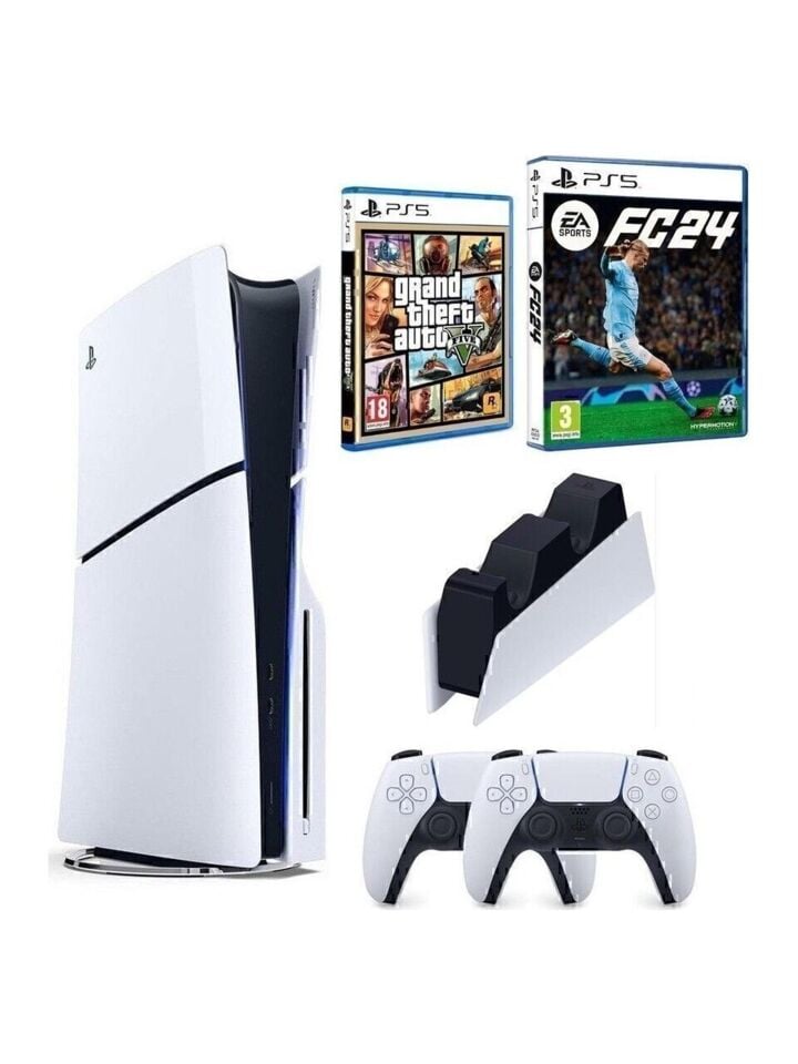 Sony Playstation 5 Slim 1 TB Oyun Konsolu + 2 Dualsense Kontrolcü + FIFA FC 24 (İthalatçı Garantili)