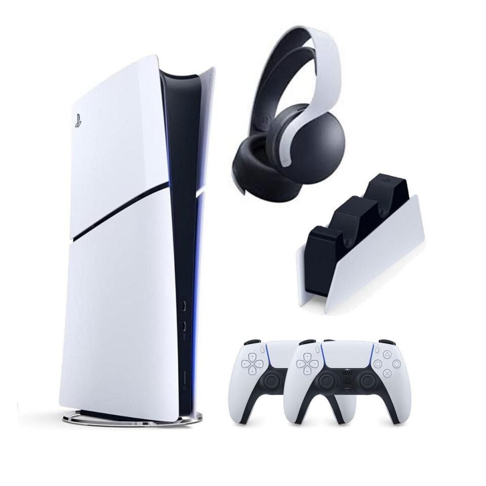 PLAYSTATİON 5 PS5 SLIM DİGİTAL EDİTİON + 2.KOL + SONY ŞARJ İSTASYONU + PS5 KULAKLIK